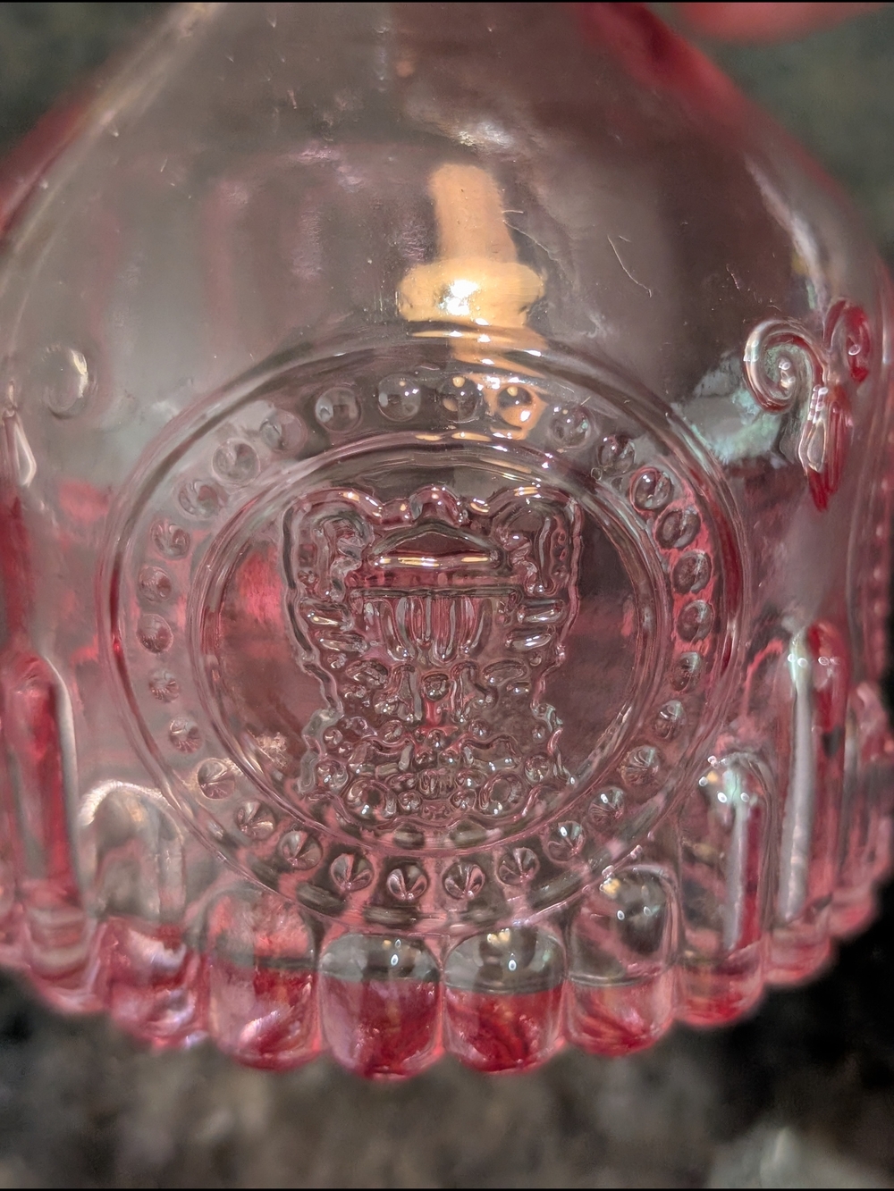 Pink Pressed Glass Decorative Vase - Picture 2 of 4
